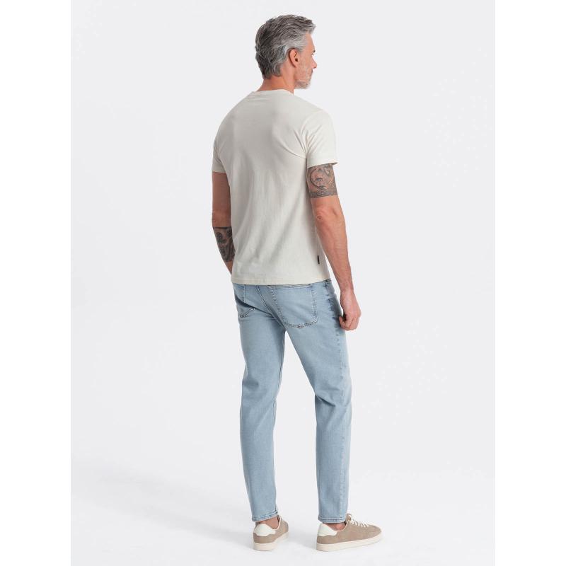 Férfi alkalmi póló foltos zsebbel V8 OM-TSCT-0109 krémszínű OM-TSCT-0109