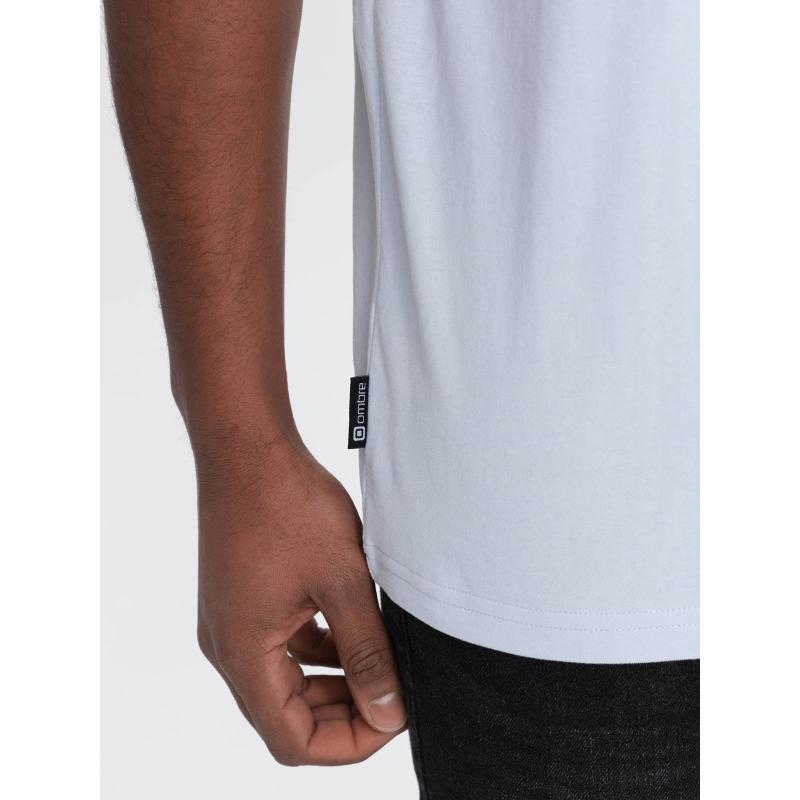 Férfi alkalmi póló foltos zsebbel V9 OM-TSCT-0109 kék