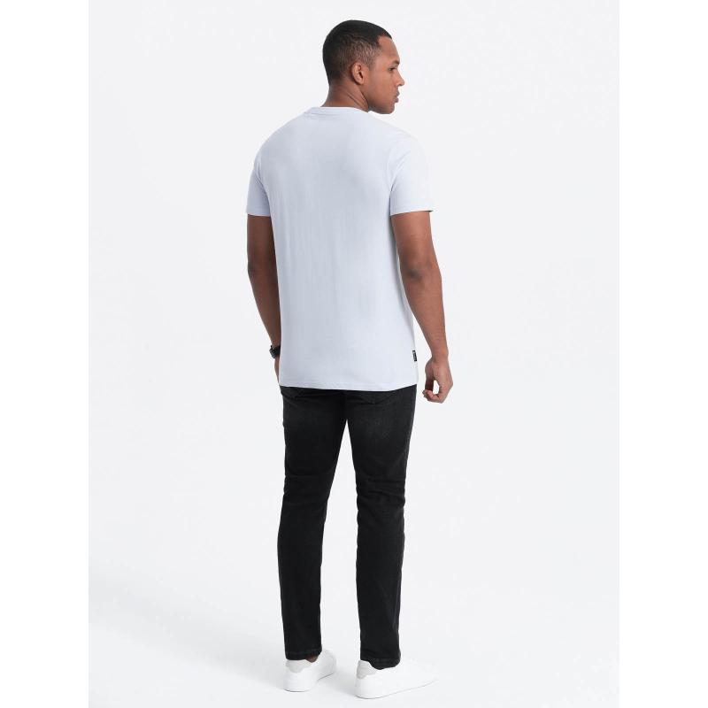 Férfi alkalmi póló foltos zsebbel V9 OM-TSCT-0109 kék