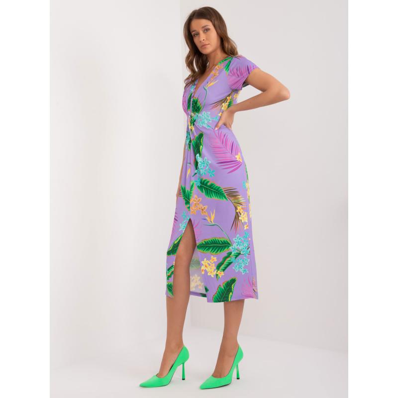 Női nyomtatott midi ruha lila
