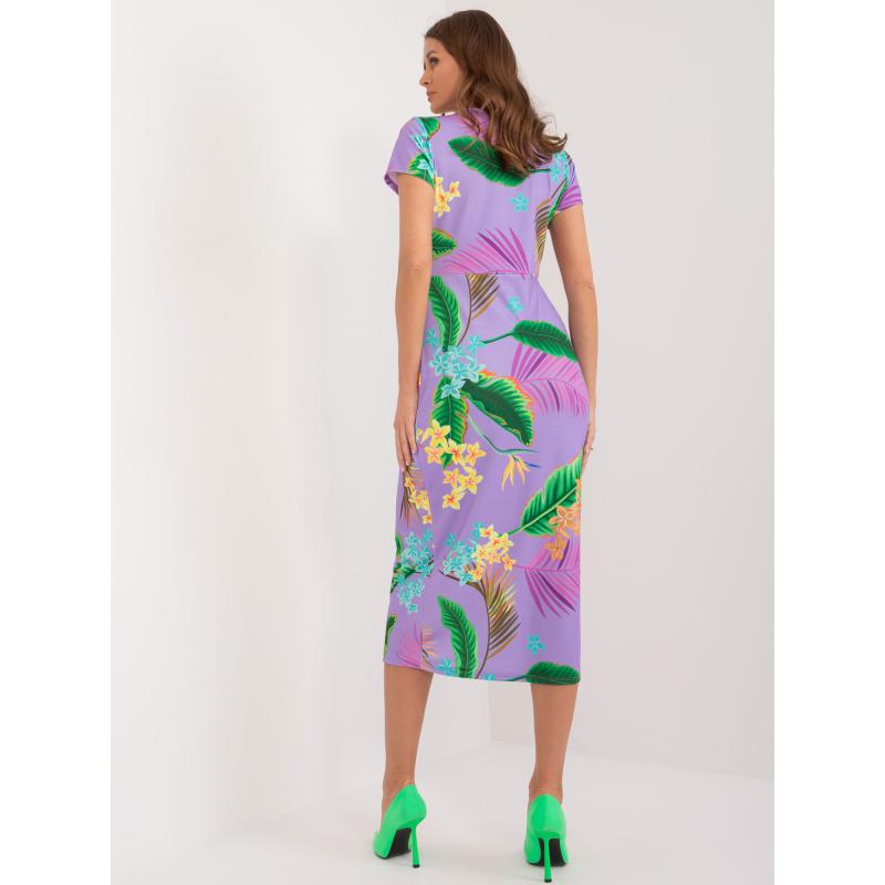 Női nyomtatott midi ruha lila