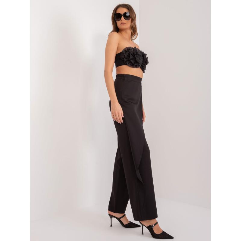 Dámské kalhoty široké látkové černé 