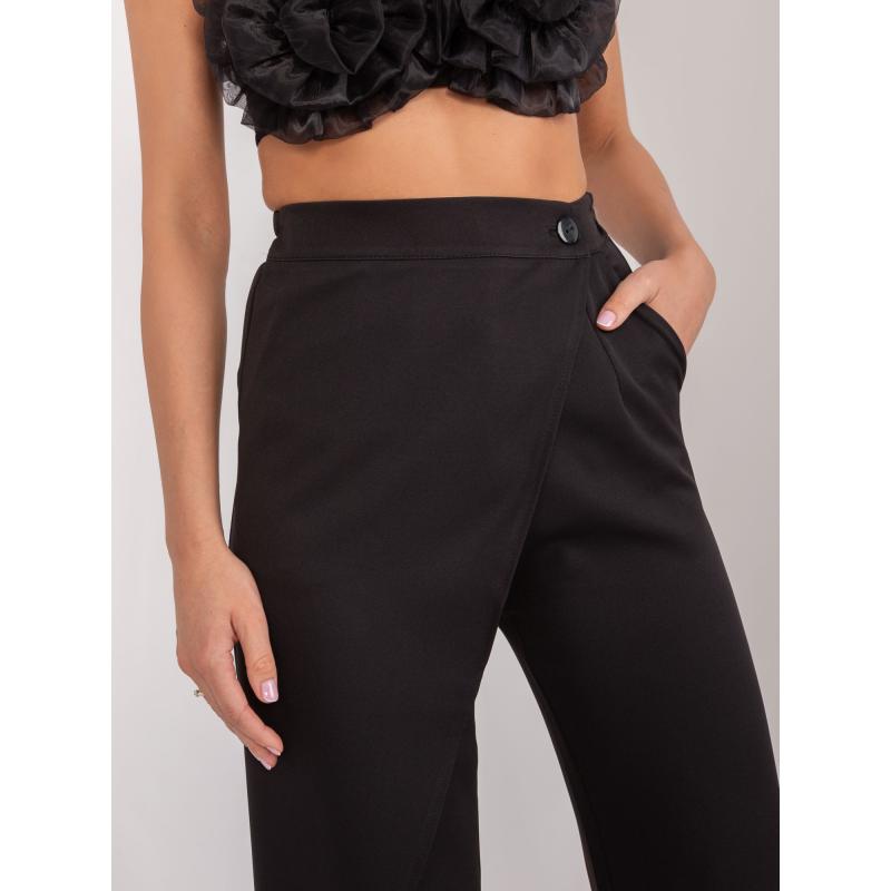 Dámské kalhoty široké látkové černé 
