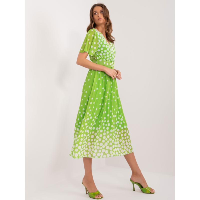 Dámské šaty s páskem světle zelené 