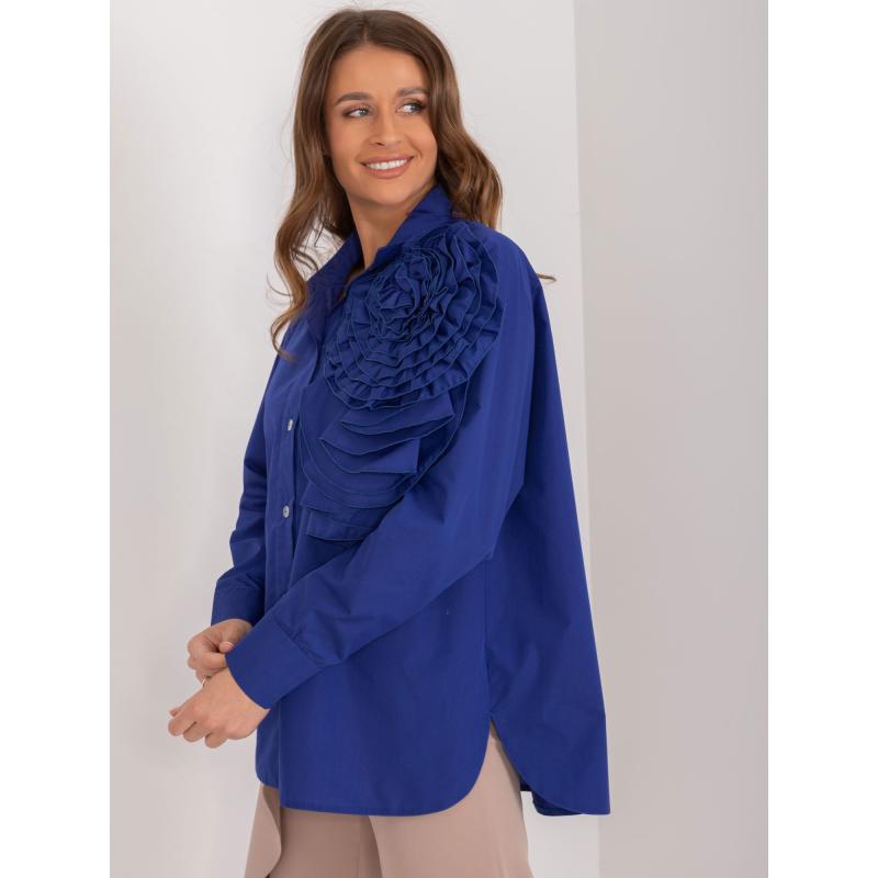 Dámská košile s aplikací kobaltově modrá 