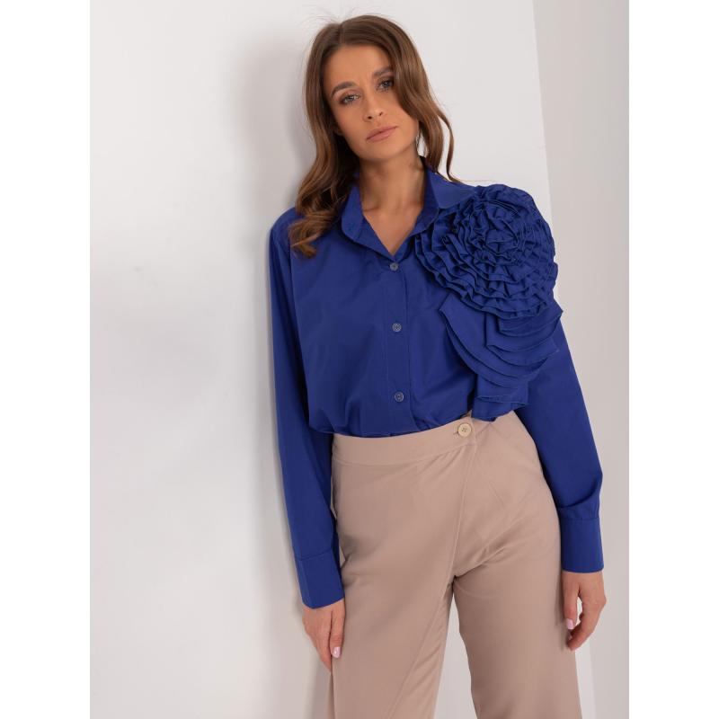 Dámská košile s aplikací kobaltově modrá 