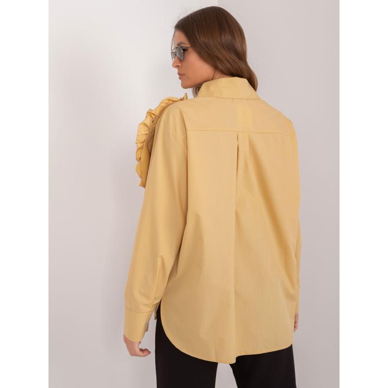 Dámské tričko s aplikací tmavě žluté 