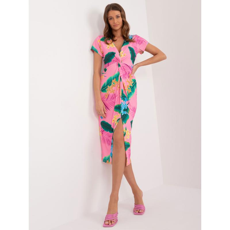 Dámske šaty s potlačou ružové