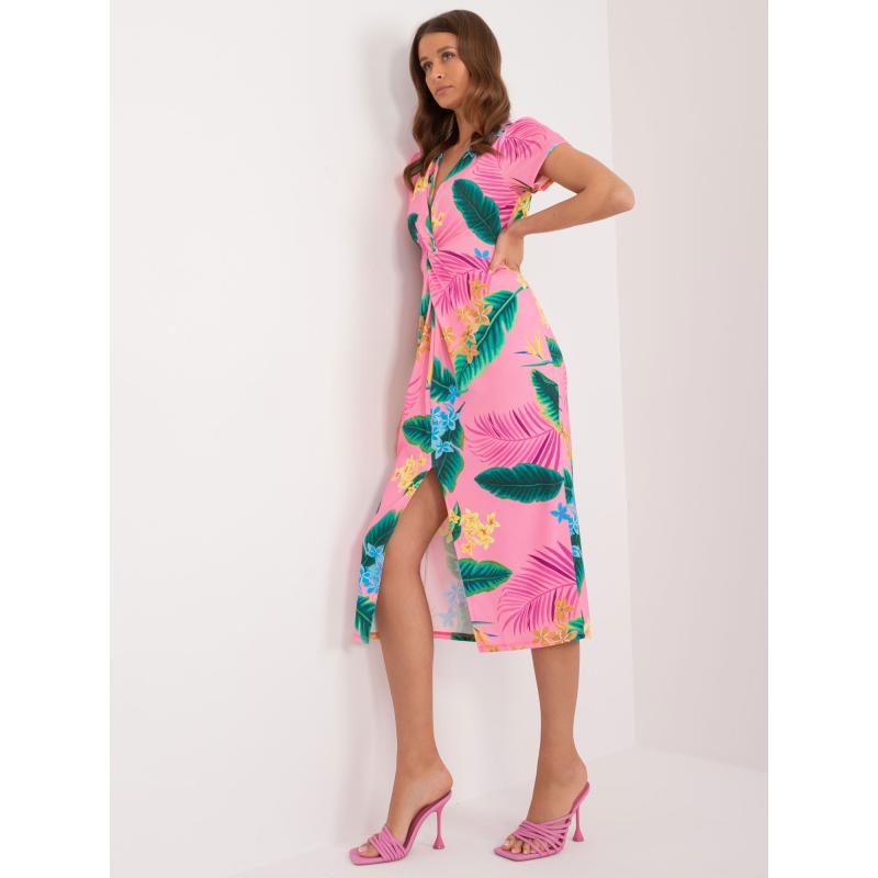 Dámske šaty s potlačou ružové