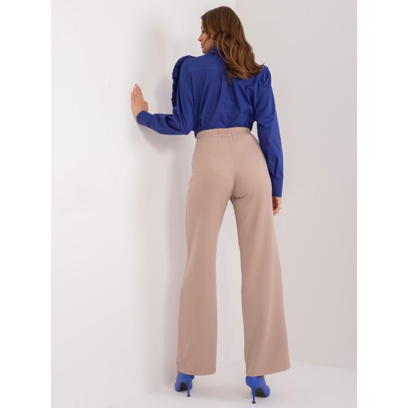 Dámské látkové kalhoty tmavě béžové 