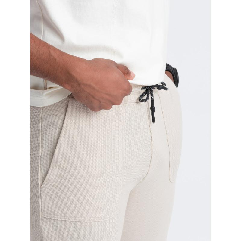 Pánské tepláky V1 OM-PASK-0211 světle béžové 