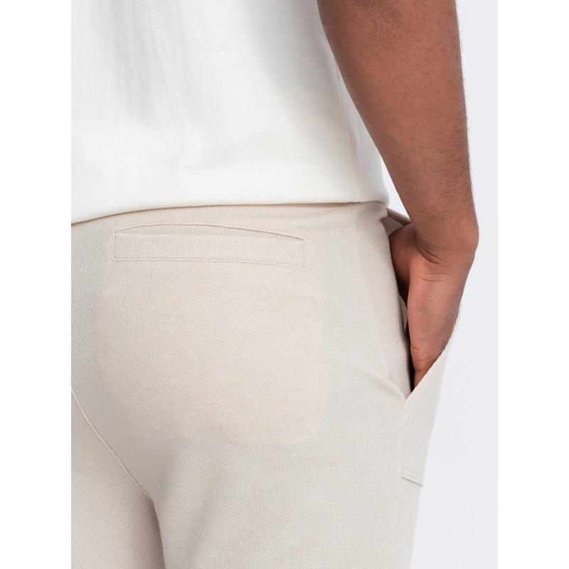 Pánské tepláky V1 OM-PASK-0211 světle béžové 