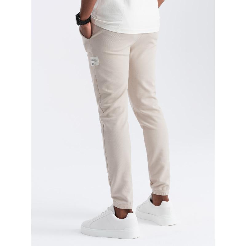 Pánské tepláky V1 OM-PASK-0211 světle béžové 