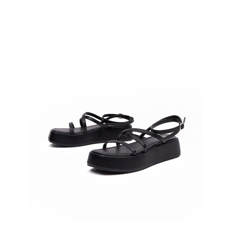 Fekete platform szandál nőknek