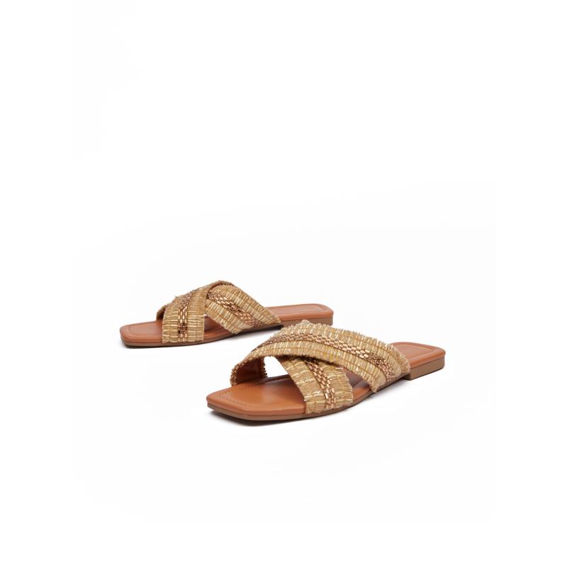 Hnědé dámské pantofle