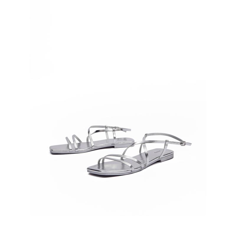 Stříbrné dámské sandály