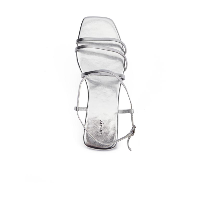 Stříbrné dámské sandály