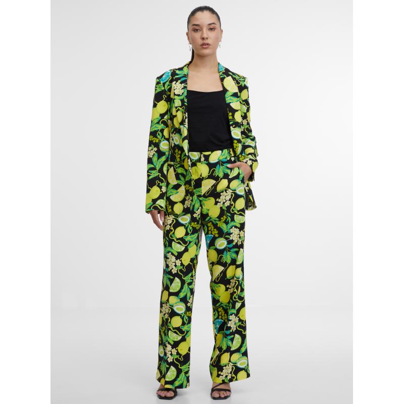 Černo-žluté dámské vzorované sako