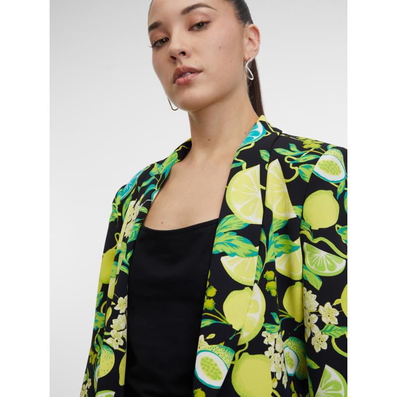 Černo-žluté dámské vzorované sako