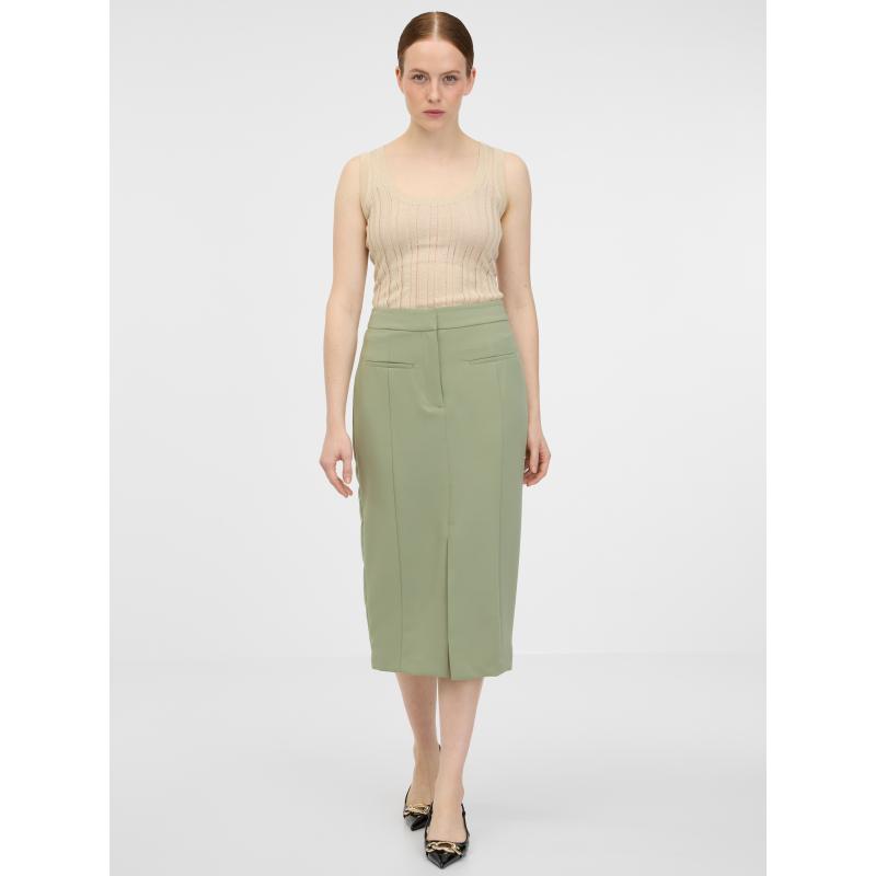 Khaki dámská pouzdrová sukně
