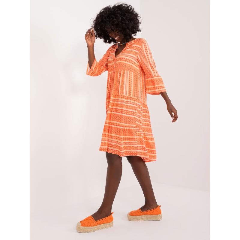 Női nyomtatott ruha SUBLEVEL narancssárga