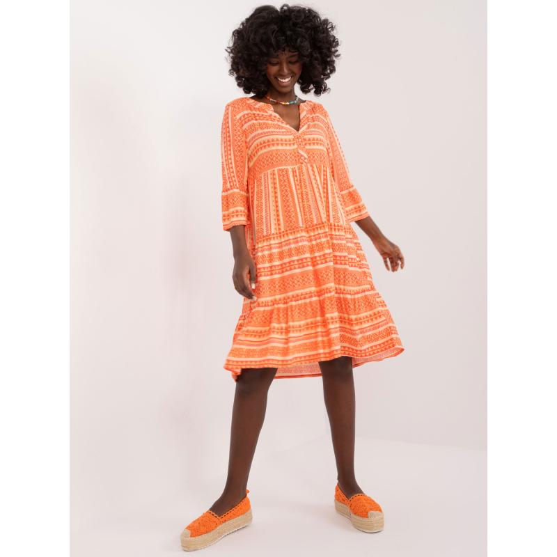 Dámské šaty s potiskem SUBLEVEL oranžové