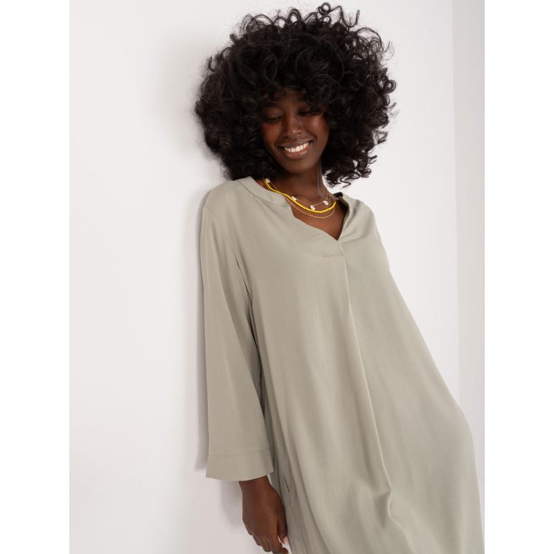 Dámské šaty s kapsami SUBLEVEL khaki 