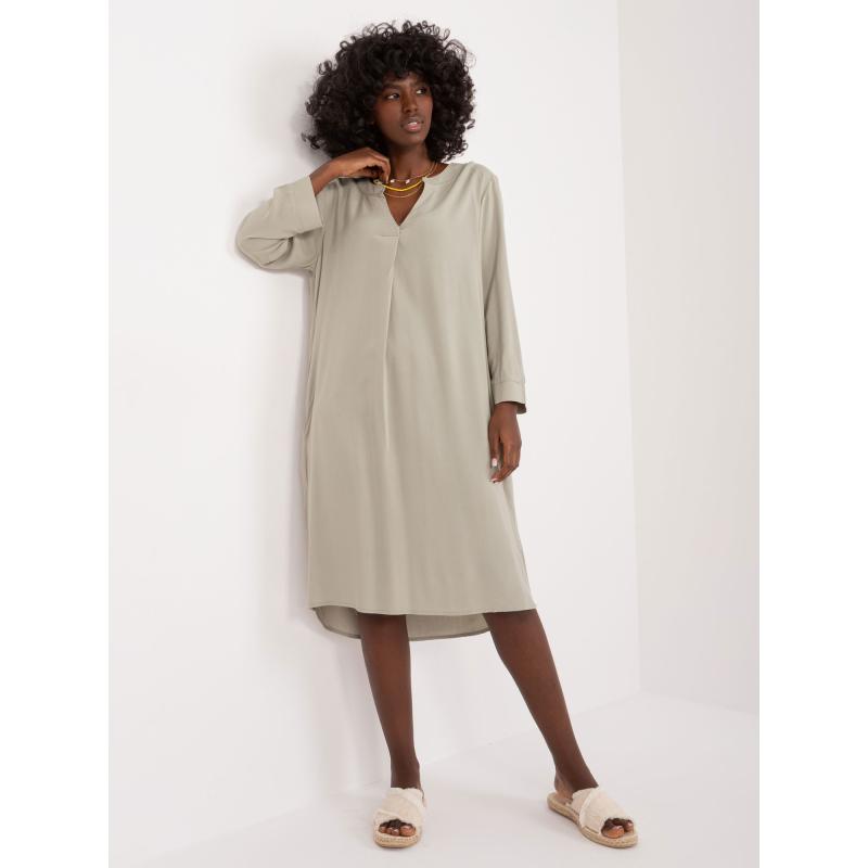 Dámské šaty s kapsami SUBLEVEL khaki 