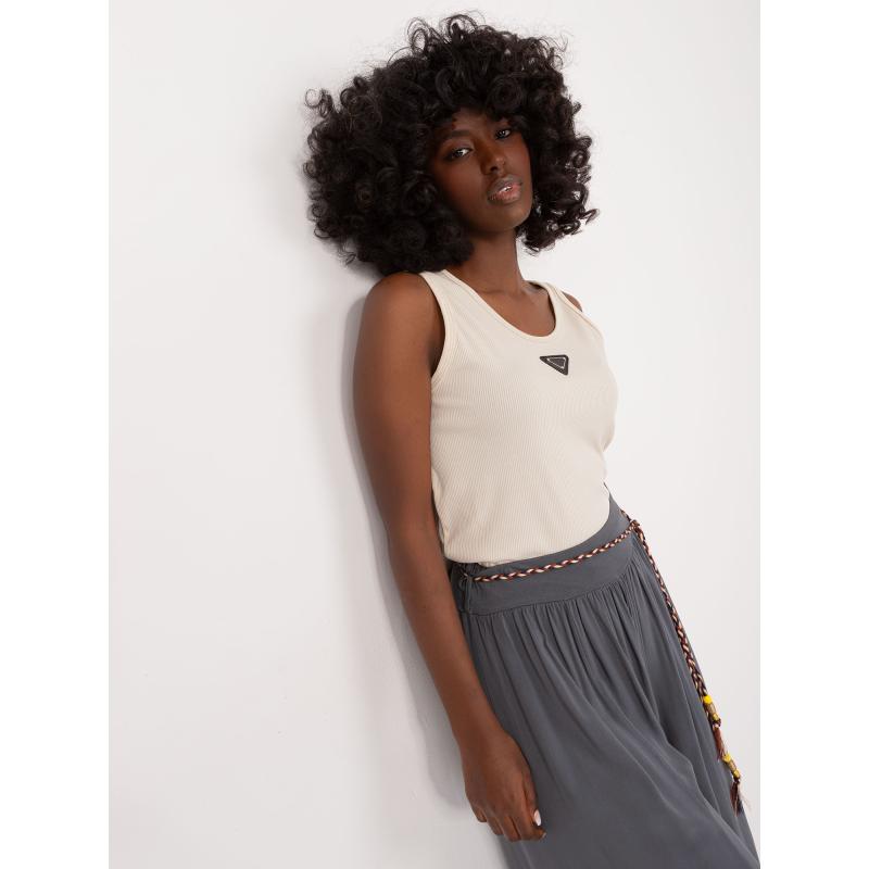 Női csíkos felső világos bézs