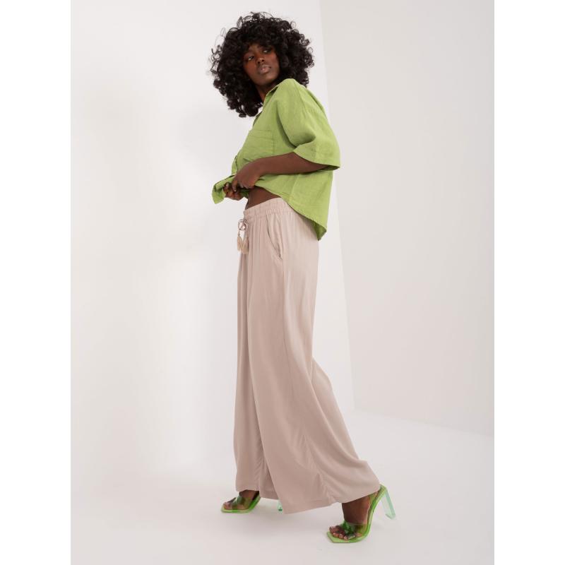 Dámské kalhoty se širokými nohavicemi SUBLEVEL béžové 