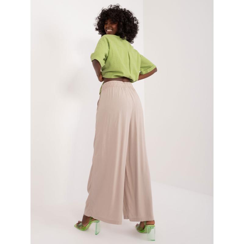 Dámské kalhoty se širokými nohavicemi SUBLEVEL béžové 