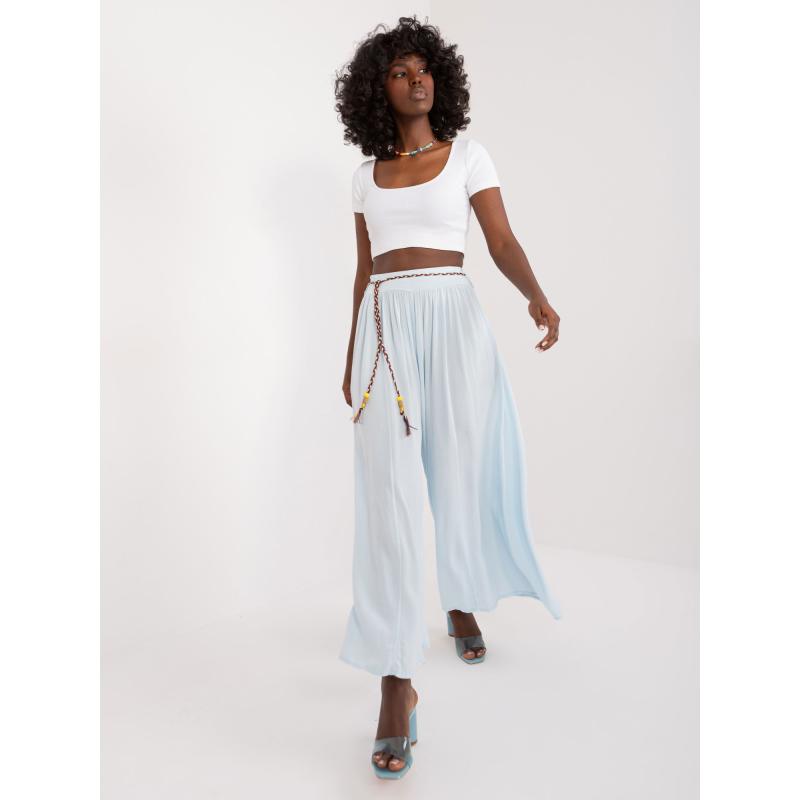 Dámské kalhoty palazzo OCH BELLA světle modré 