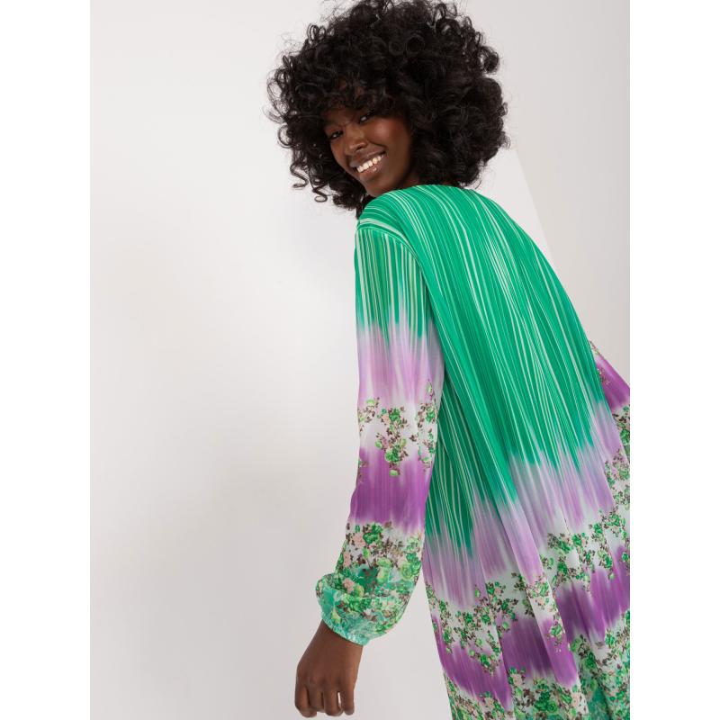 Dámské šaty s barevným potiskem zelené 