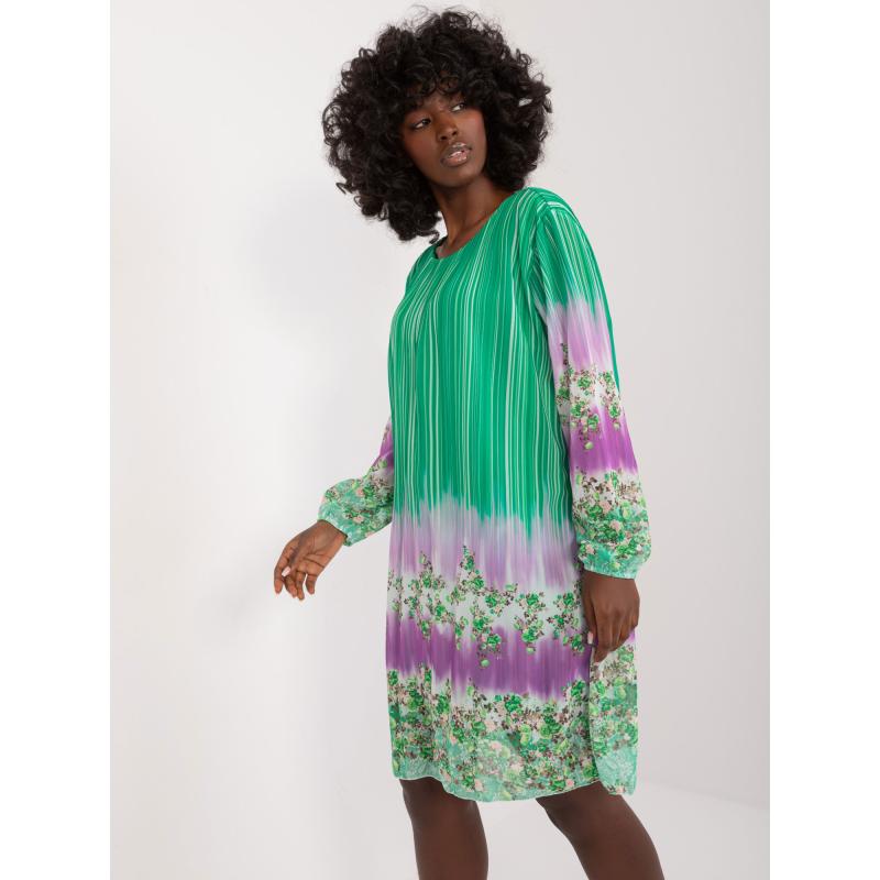 Dámské šaty s barevným potiskem zelené 