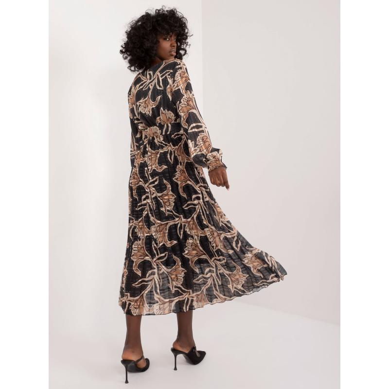 Dámské šaty s potiskem společenské midi černé 