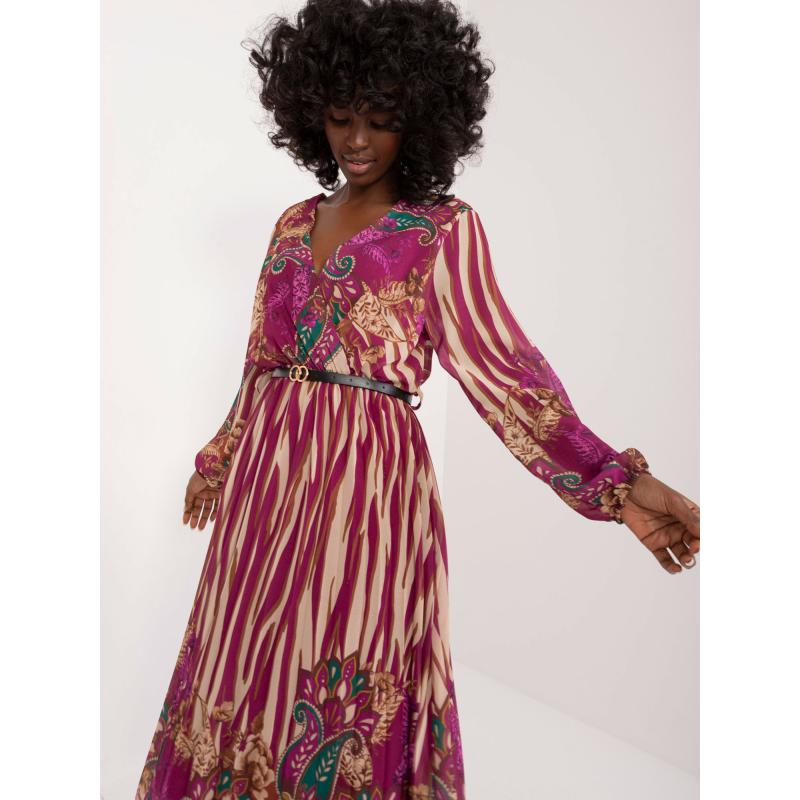 Női ruha borítékolt nyakkivágással lila