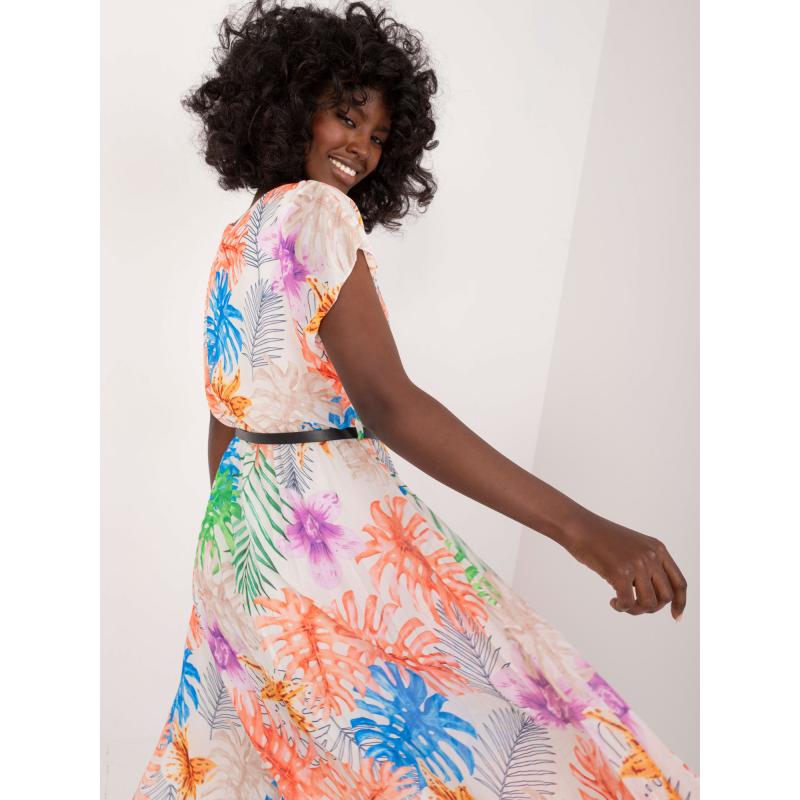 Dámské šaty s potiskem světle béžové 