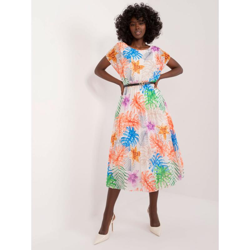 Dámské šaty s potiskem světle béžové 