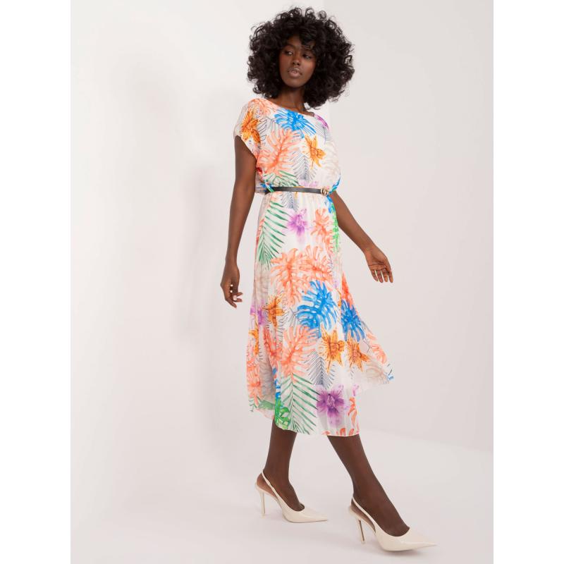 Dámské šaty s potiskem světle béžové 