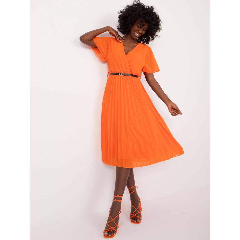 Dámské šaty s krátkým rukávem oranžové 