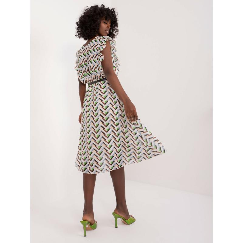 Dámské šaty s potiskem Rebecca midi bílé  