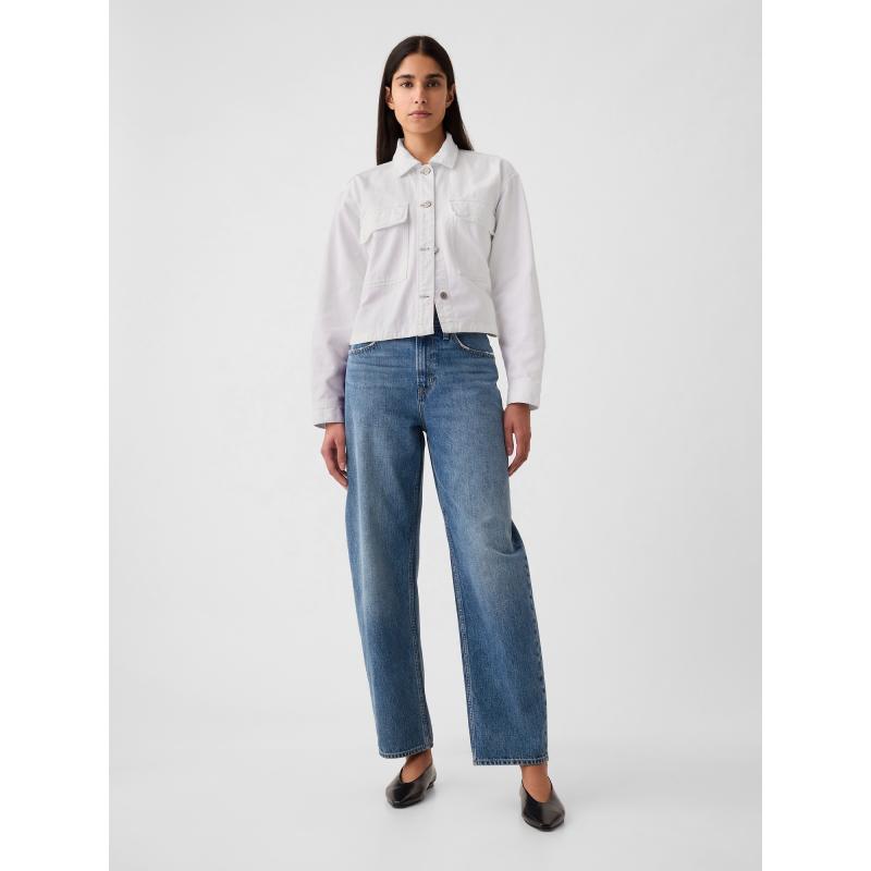 Džínová bunda crop