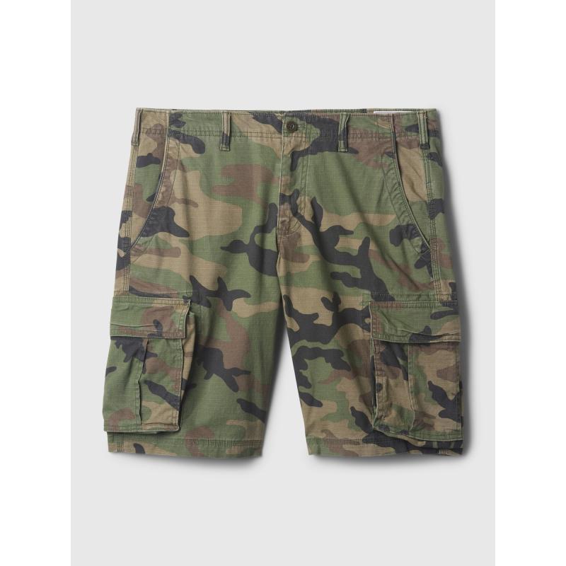 Vzorované nákladné šortky