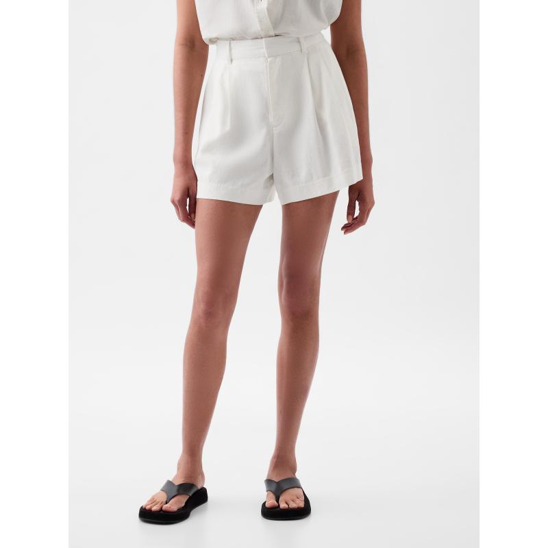 Ľanové šortky s vysokým vzrastom