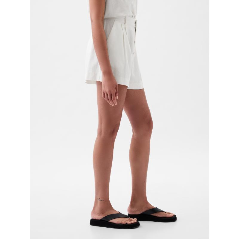 Ľanové šortky s vysokým vzrastom