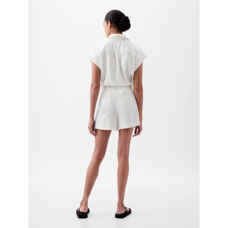 Ľanové šortky s vysokým vzrastom