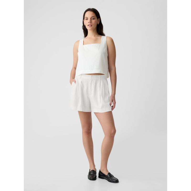 Ľanové šortky s vysokým vzrastom