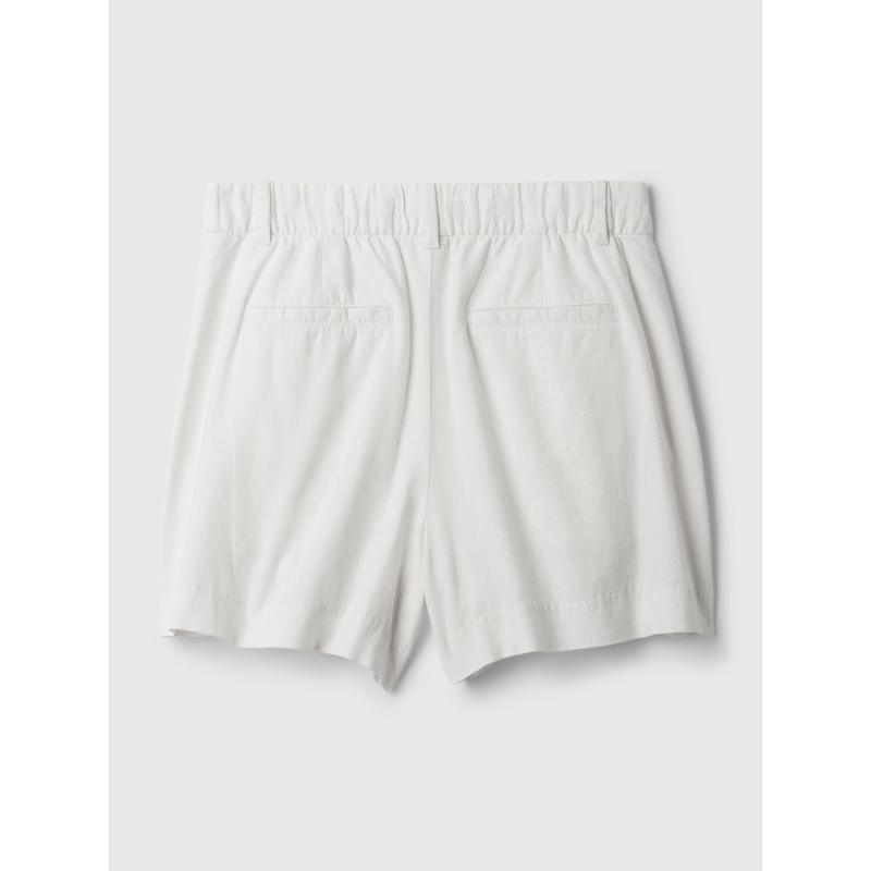 Ľanové šortky s vysokým vzrastom