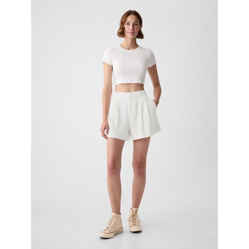 Ľanové šortky s vysokým vzrastom