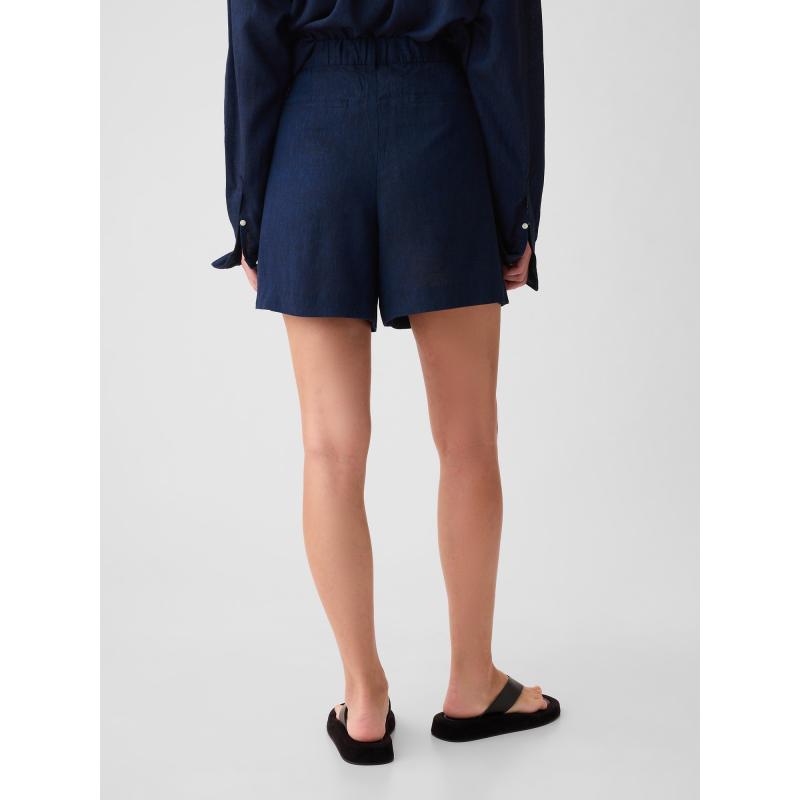 Ľanové šortky s vysokým vzrastom